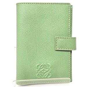 LOEWE Vintage Green Textured Leather Bifold Wallet - Compact Luxury Card Holder